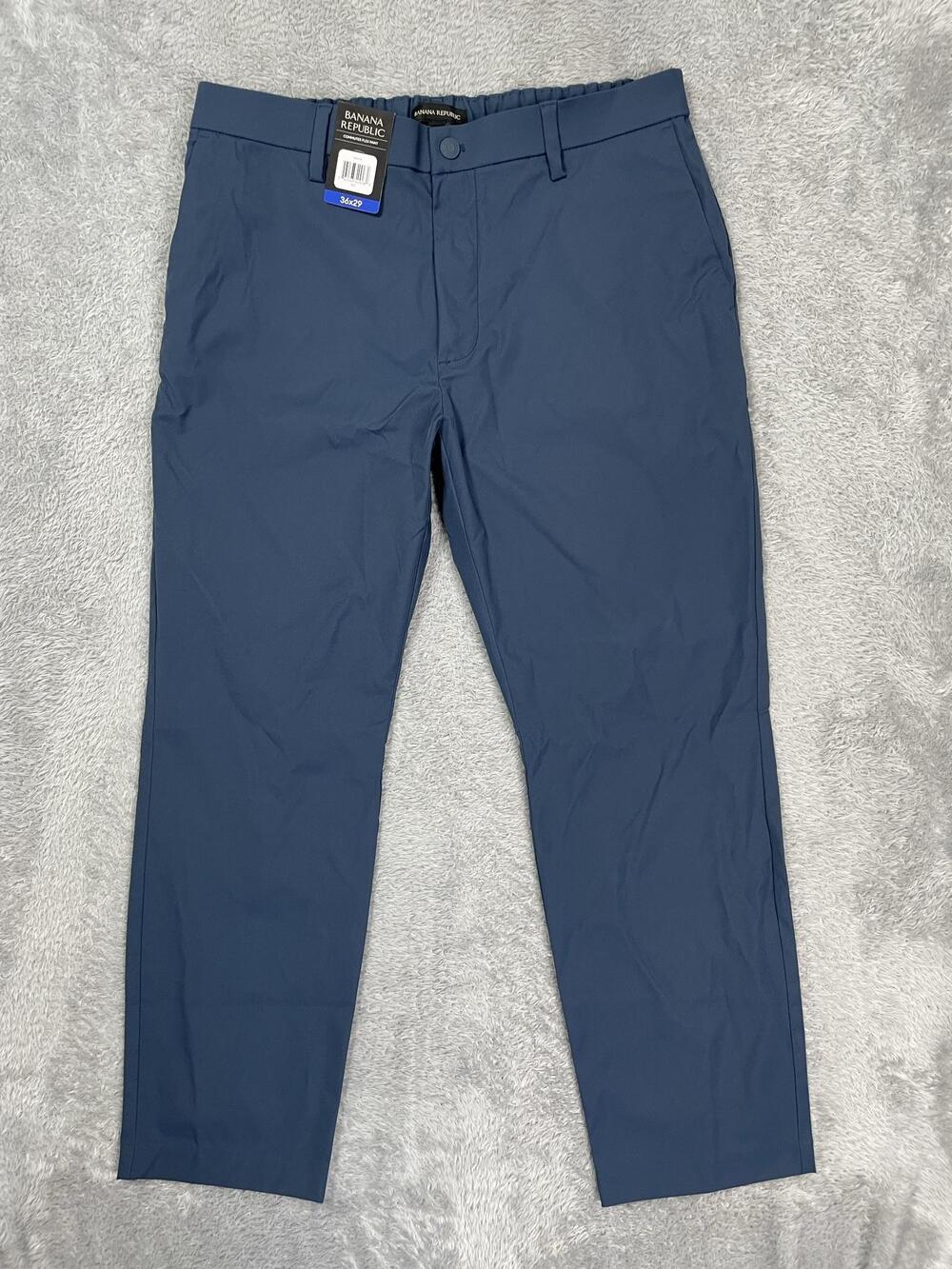 Banana Republic Commuter Flex Chino Pants Mens 36x29 Blue Regular Fit Stretch